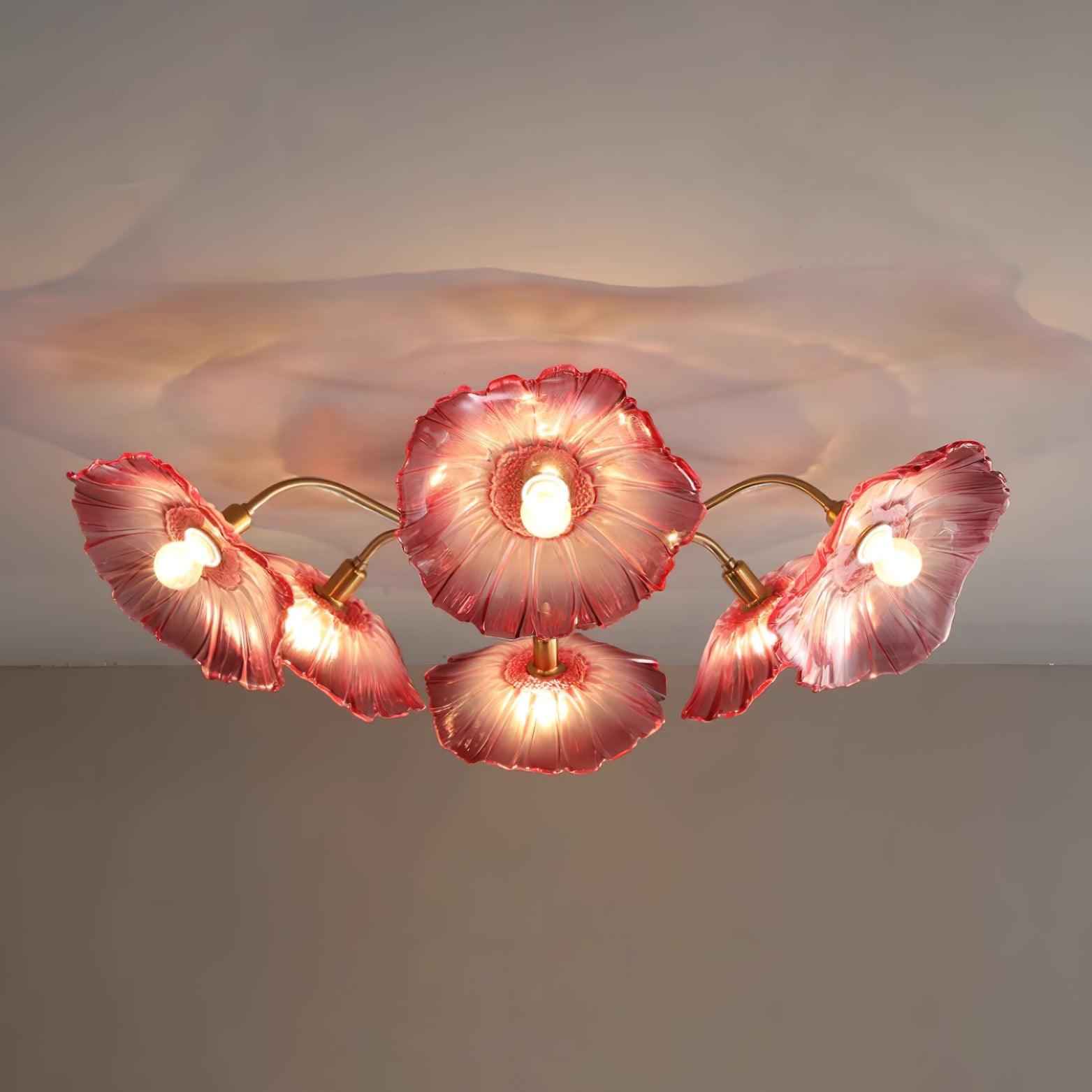 Valentina Glass Flowers Flush Mount Ceiling Light - Letslighting