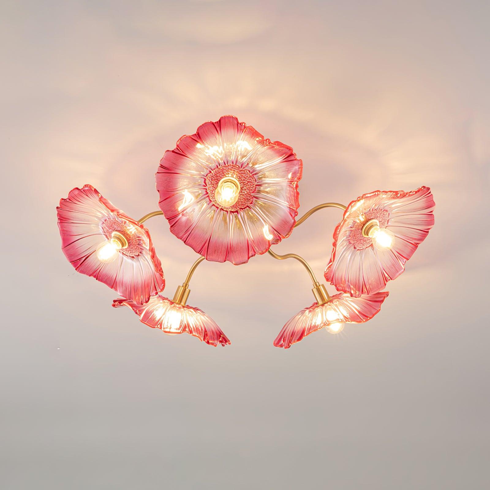 Valentina Glass Flowers Flush Mount Ceiling Light - Letslighting