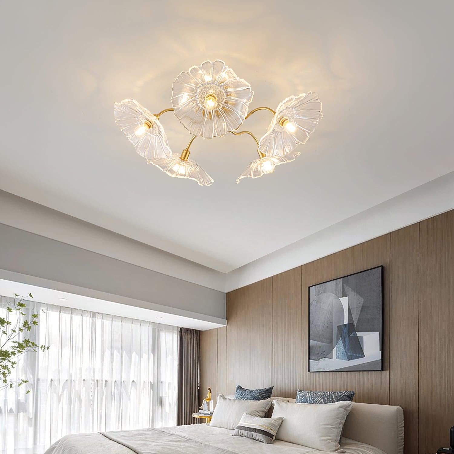 Valentina Glass Flowers Flush Mount Ceiling Light - Letslighting