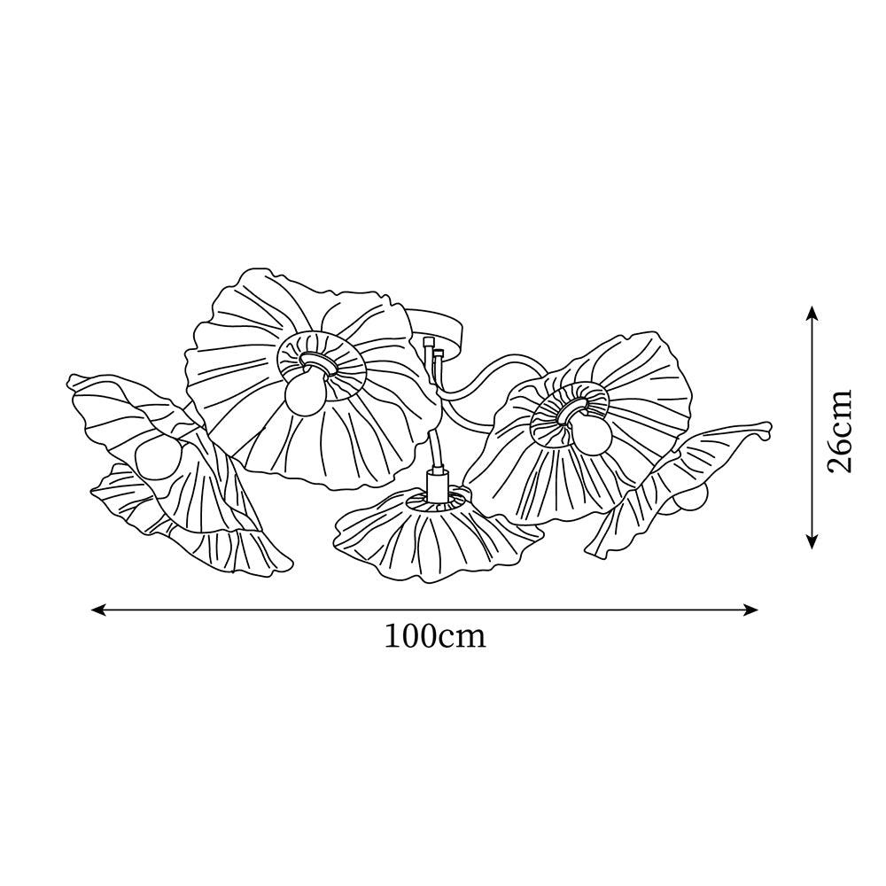 Valentina Glass Flowers Flush Mount Ceiling Light - Letslighting