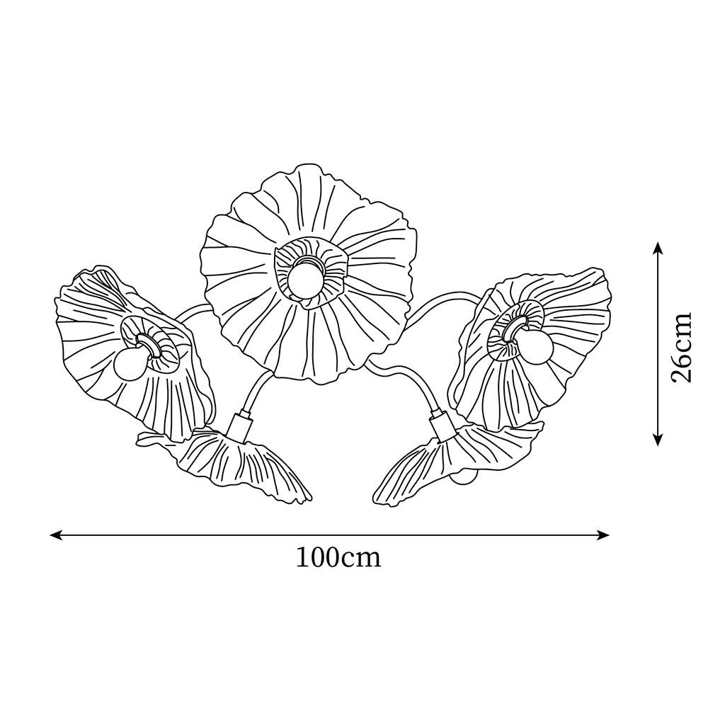 Valentina Glass Flowers Flush Mount Ceiling Light - Letslighting