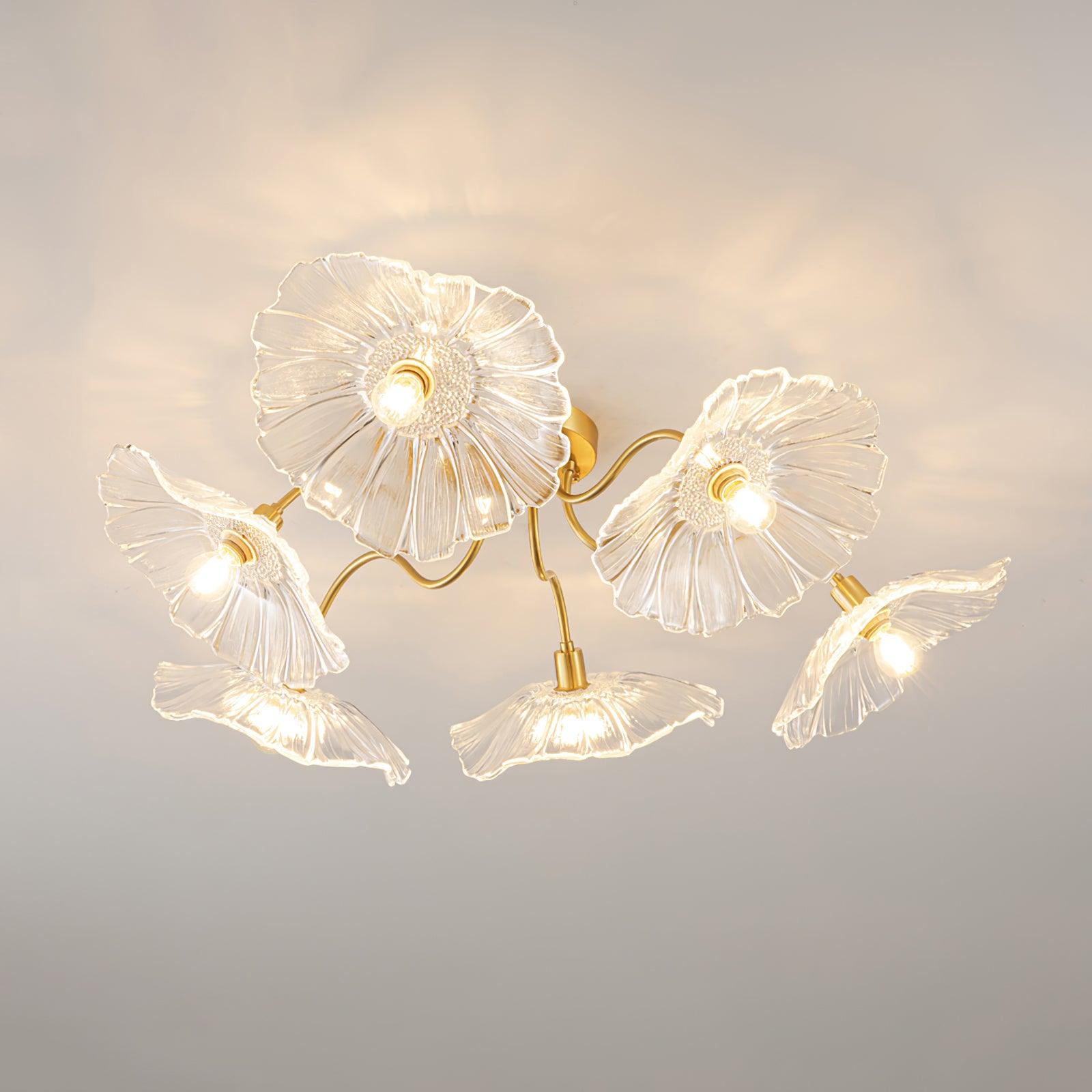 Valentina Glass Flowers Flush Mount Ceiling Light - Letslighting