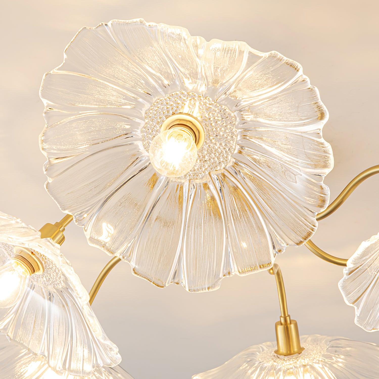 Valentina Glass Flowers Flush Mount Ceiling Light - Letslighting
