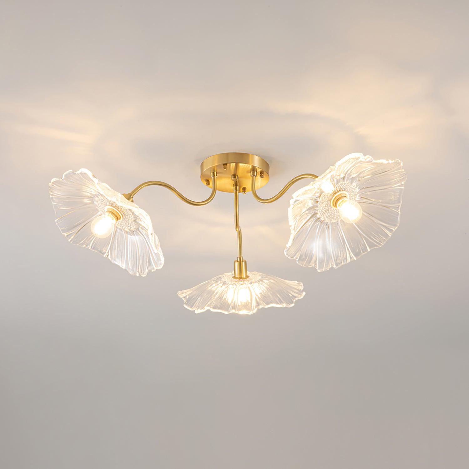 Valentina Glass Flowers Flush Mount Ceiling Light - Letslighting