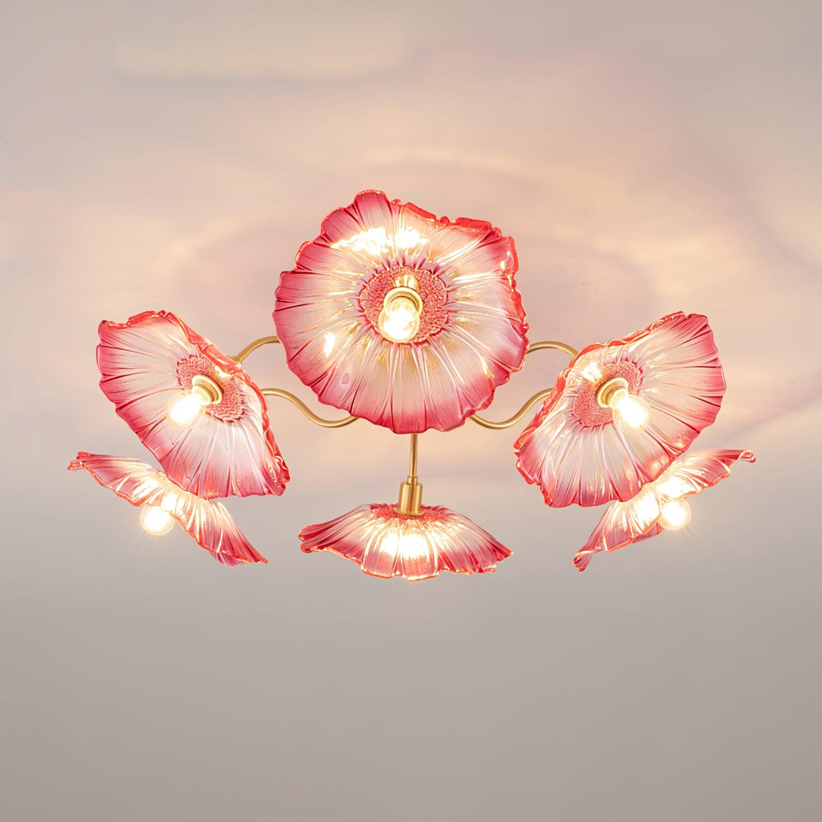 Valentina Glass Flowers Flush Mount Ceiling Light - Letslighting