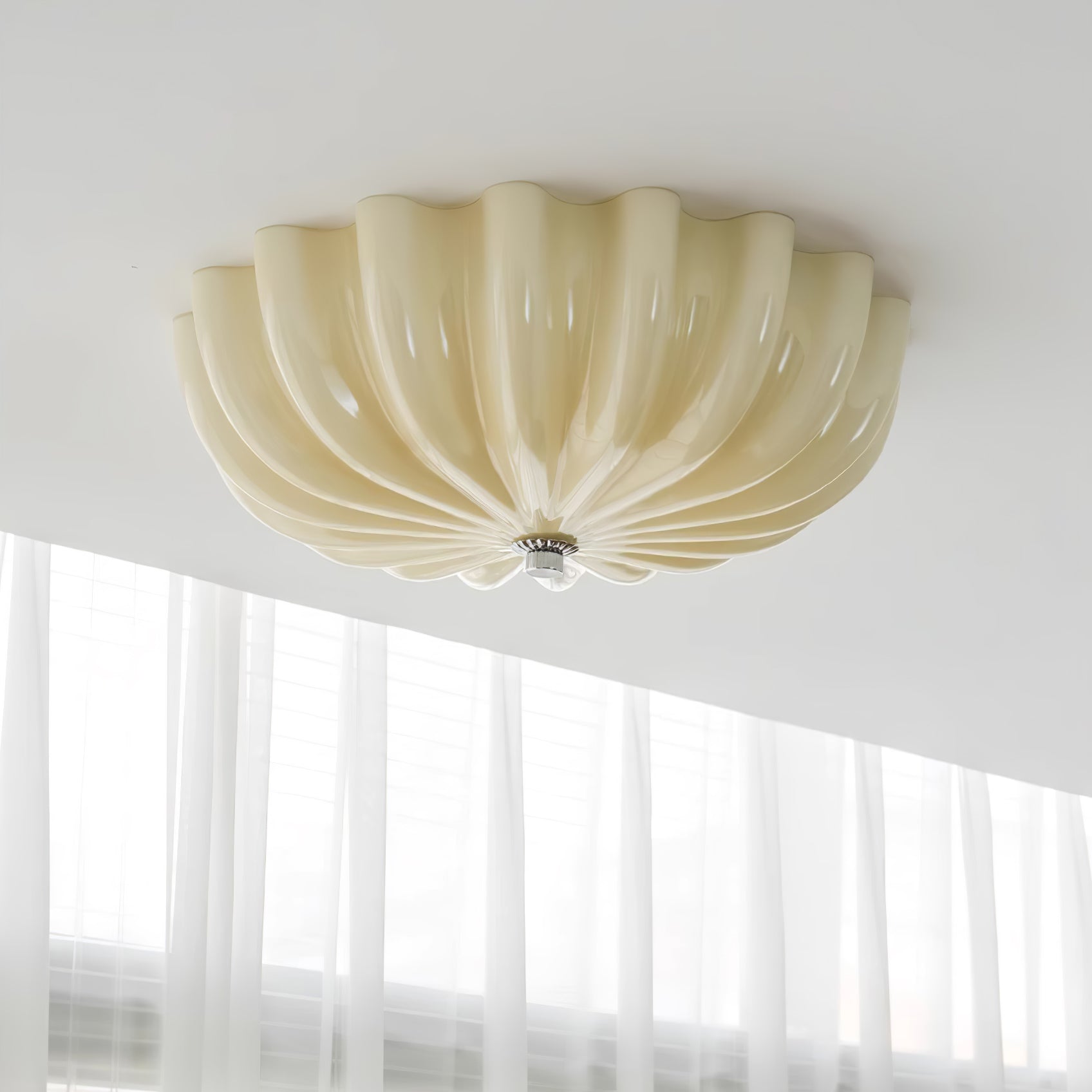 Aurora Ceiling Lamp Murano Blown Glass Shell Inspired - Letslighting
