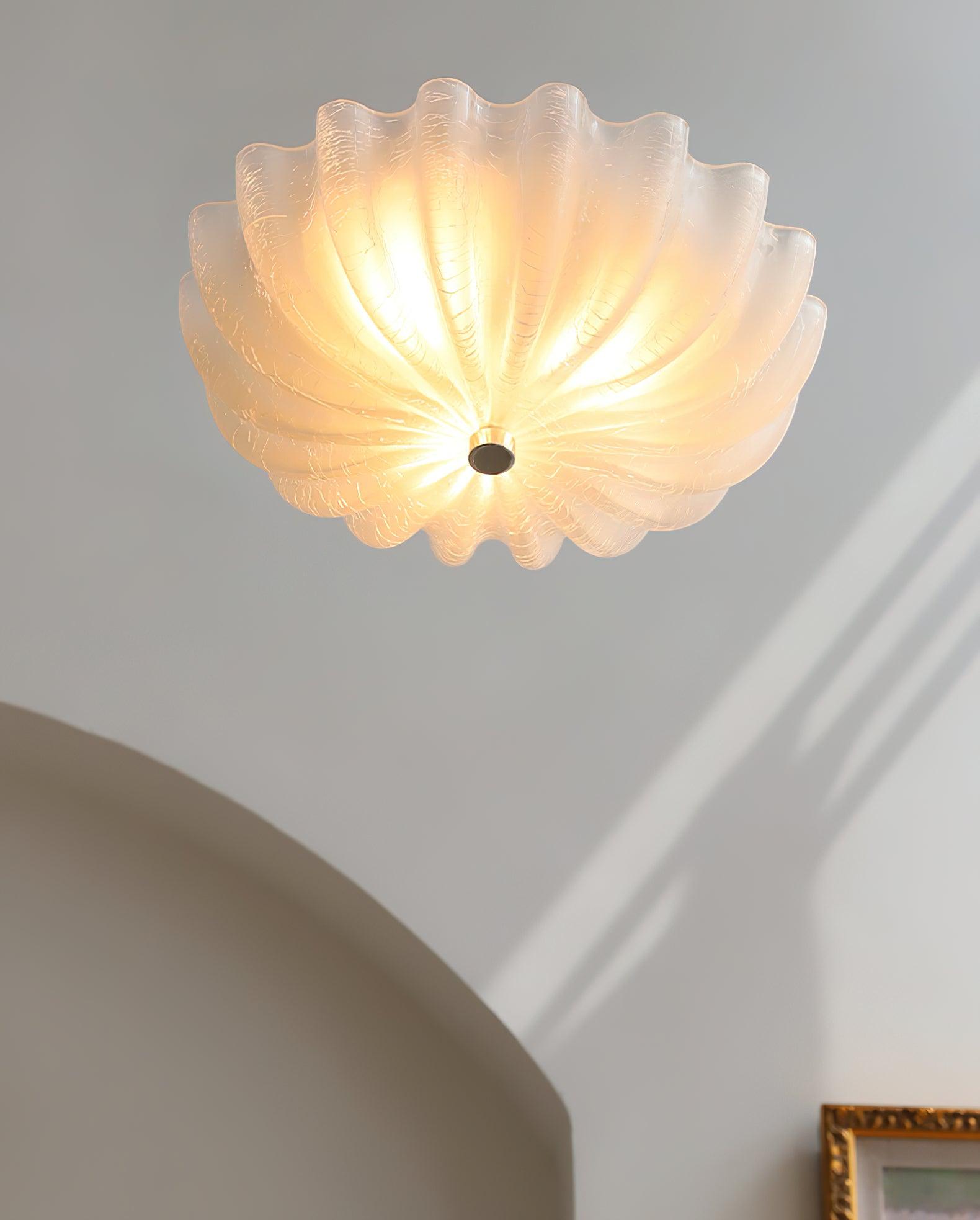 Aurora Ceiling Lamp Murano Blown Glass Shell Inspired - Letslighting