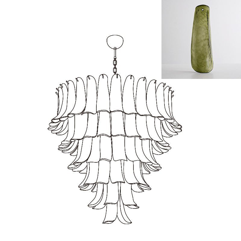 Aurora Chandelier Murano Glass Petals Vintage - Letslighting