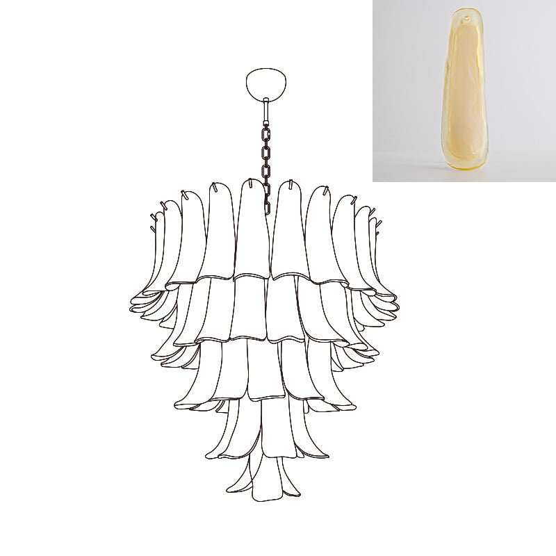 Aurora Chandelier Murano Glass Petals Vintage - Letslighting