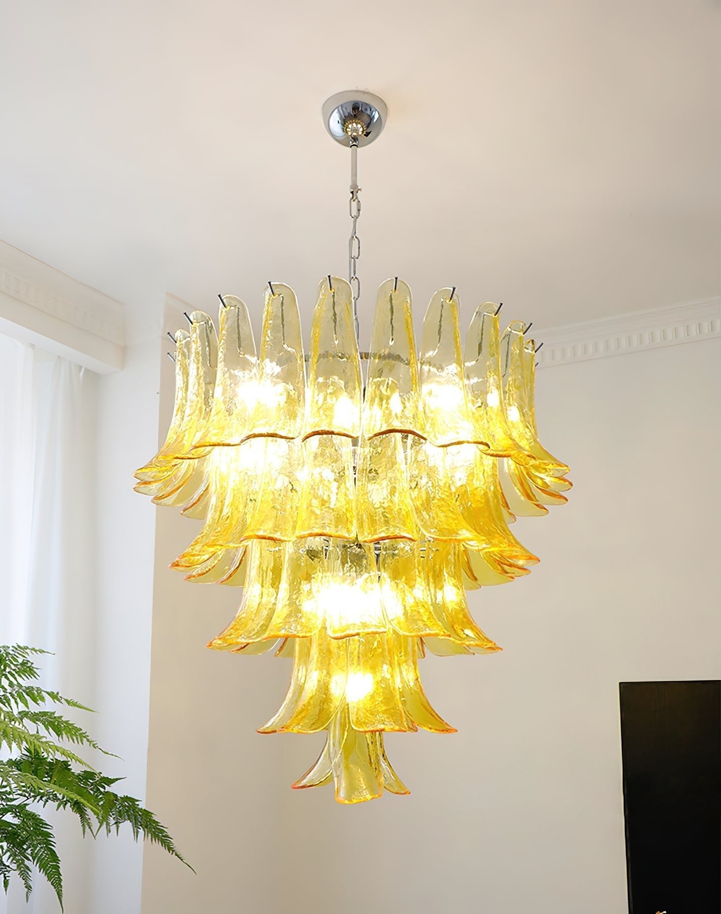 Aurora Chandelier Murano Glass Petals Vintage - Letslighting