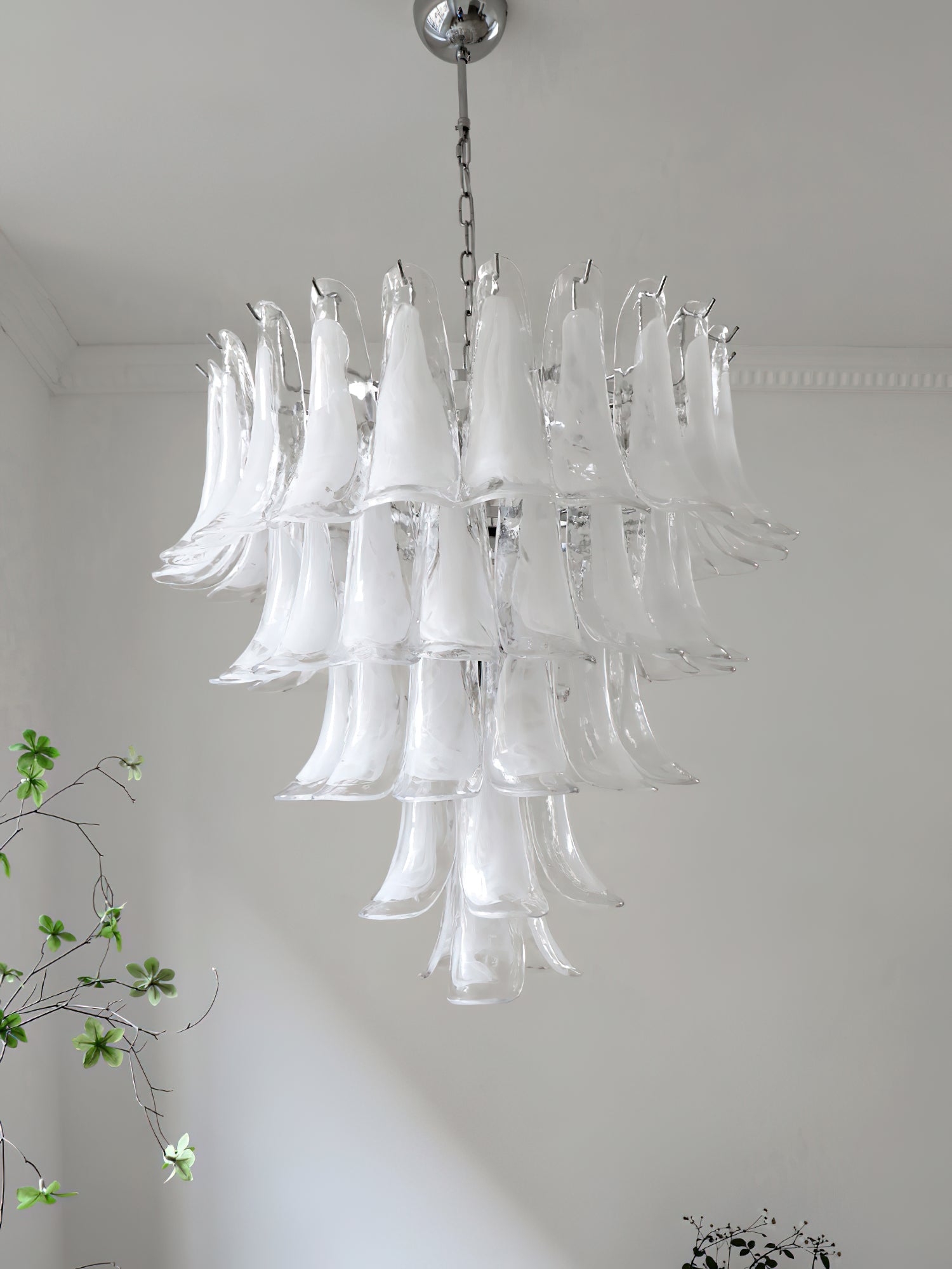 Aurora Chandelier Murano Glass Petals Vintage - Letslighting