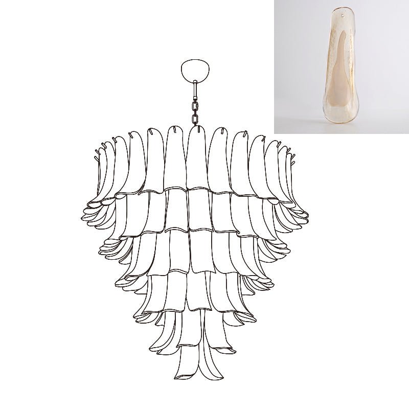 Aurora Chandelier Murano Glass Petals Vintage - Letslighting