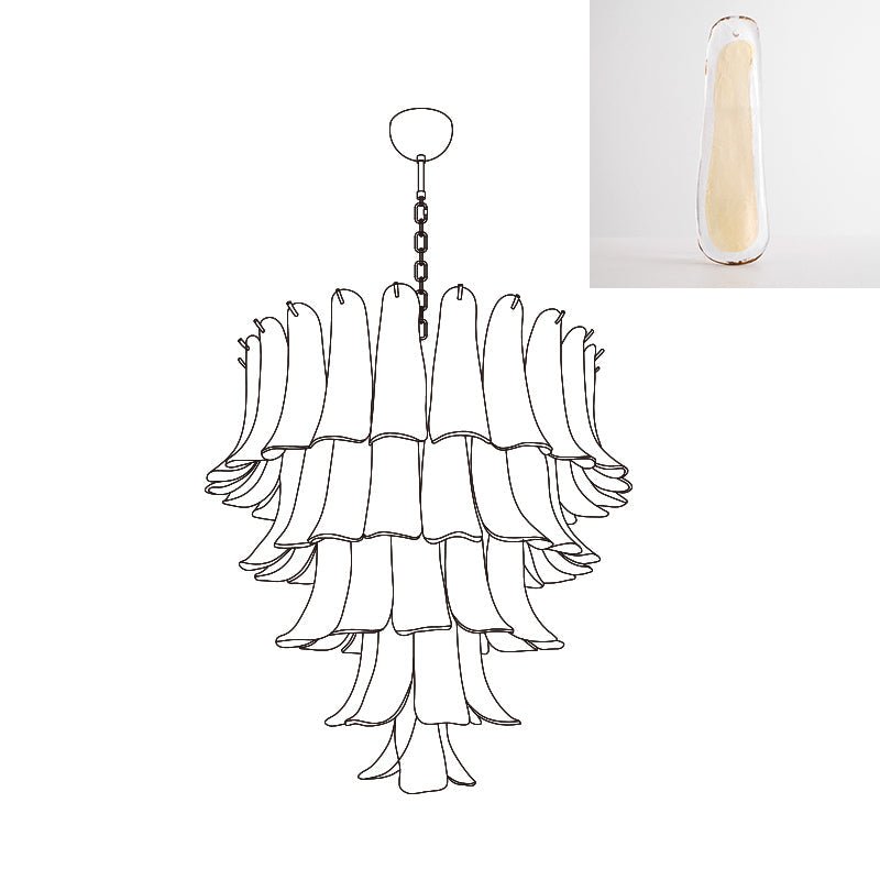 Aurora Chandelier Murano Glass Petals Vintage - Letslighting
