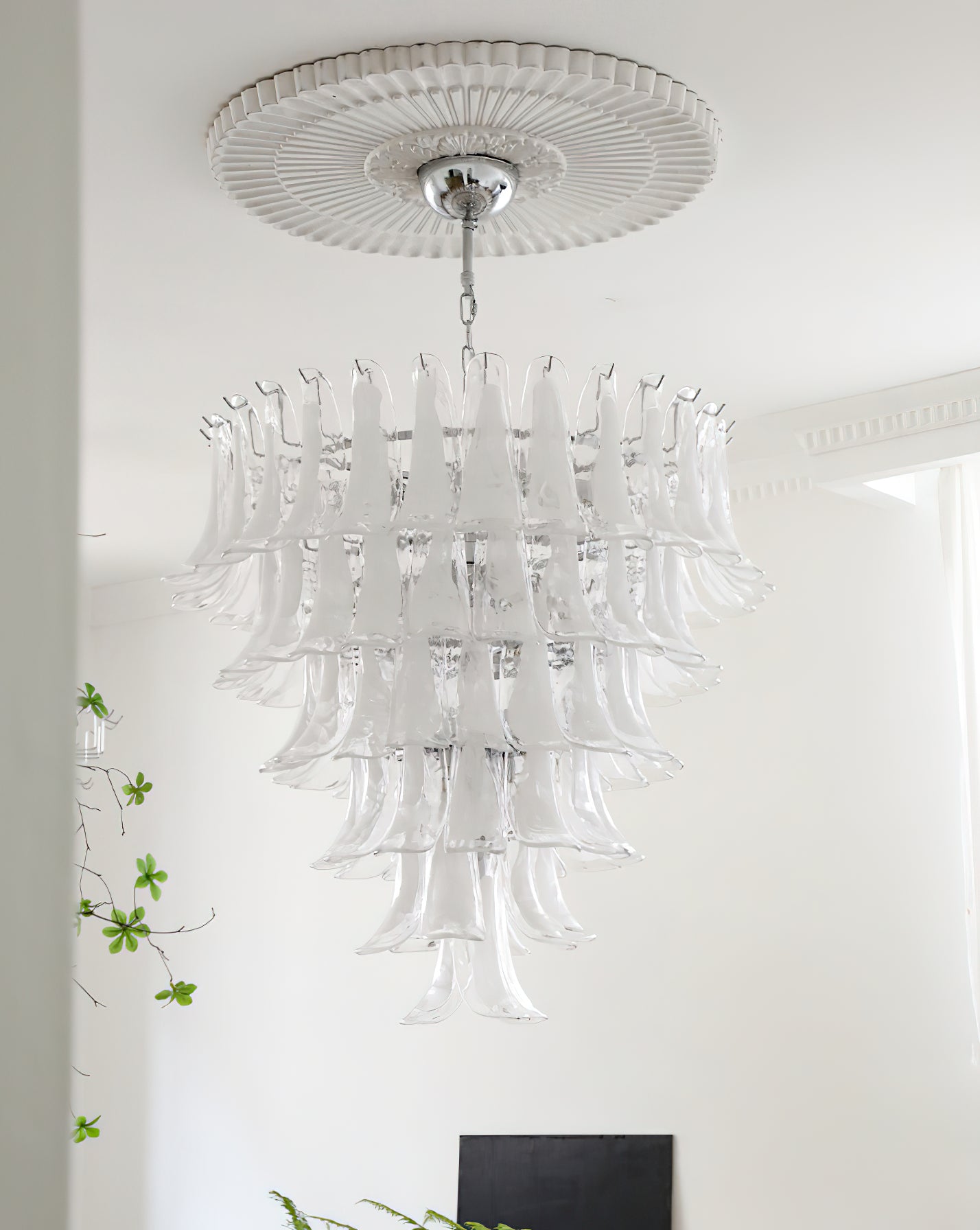 Aurora Chandelier Murano Glass Petals Vintage - Letslighting