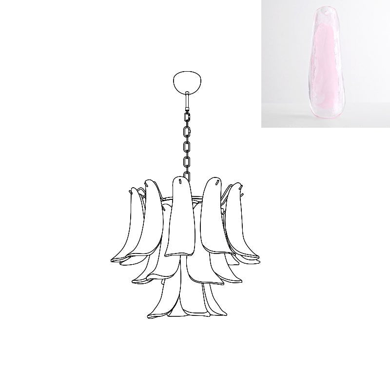 Aurora Chandelier Murano Glass Petals Vintage - Letslighting