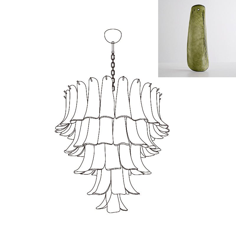 Aurora Chandelier Murano Glass Petals Vintage - Letslighting
