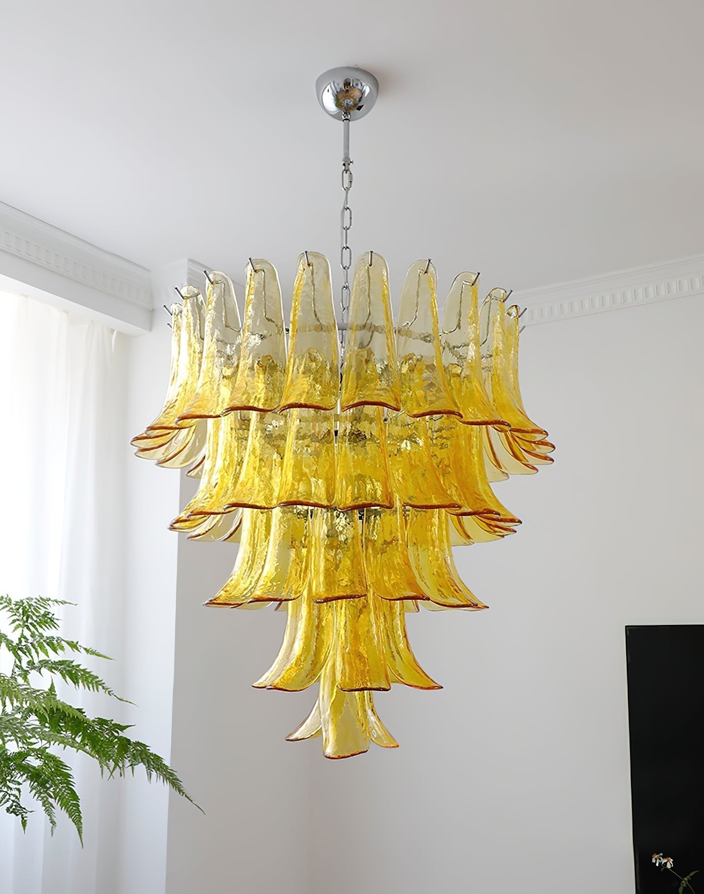 Aurora Chandelier Murano Glass Petals Vintage - Letslighting