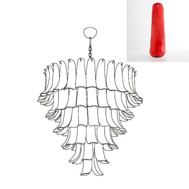 Aurora Chandelier Murano Glass Petals Vintage - Letslighting