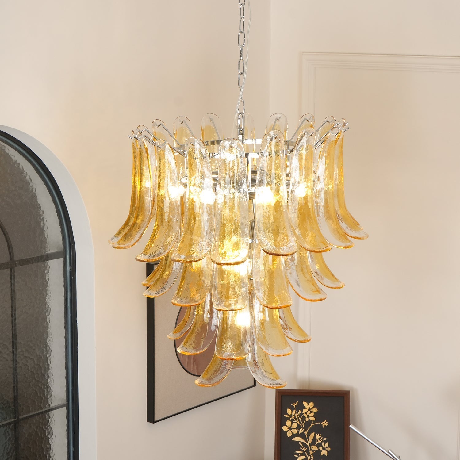 Aurora Chandelier Murano Glass Petals Vintage - Letslighting