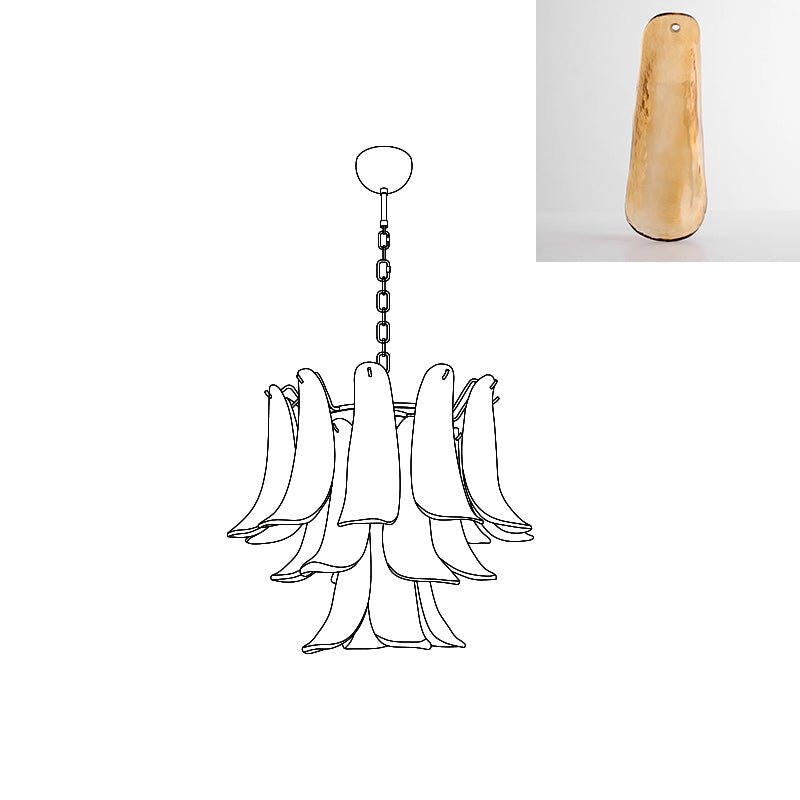 Aurora Chandelier Murano Glass Petals Vintage - Letslighting