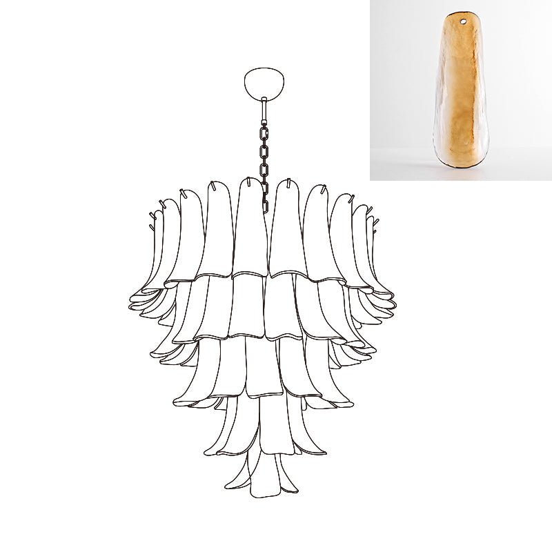 Aurora Chandelier Murano Glass Petals Vintage - Letslighting
