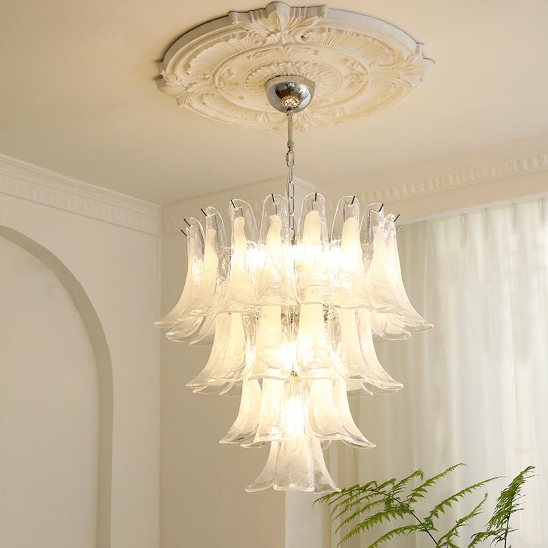 Aurora Chandelier Murano Glass Petals Vintage - Letslighting