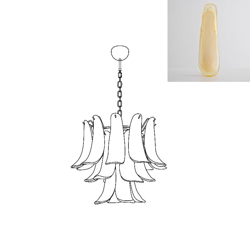 Aurora Chandelier Murano Glass Petals Vintage - Letslighting
