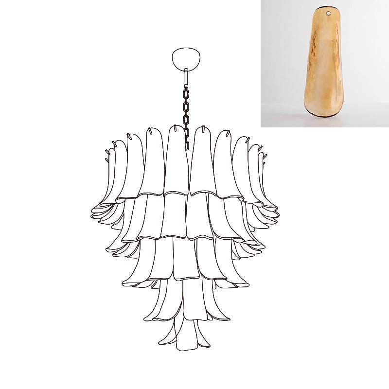 Aurora Chandelier Murano Glass Petals Vintage - Letslighting
