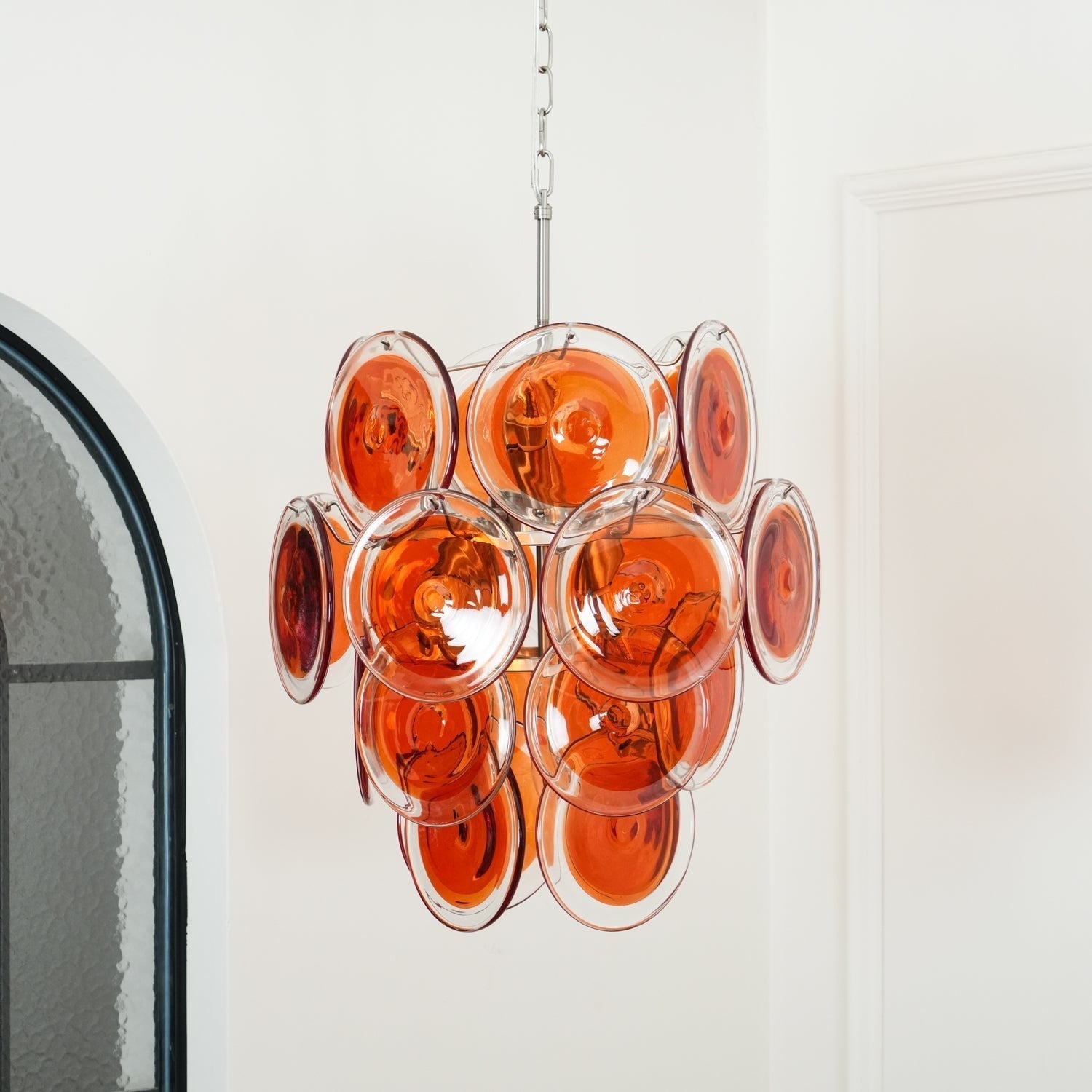 Aurora Chandelier Murano Orange Glass - Letslighting
