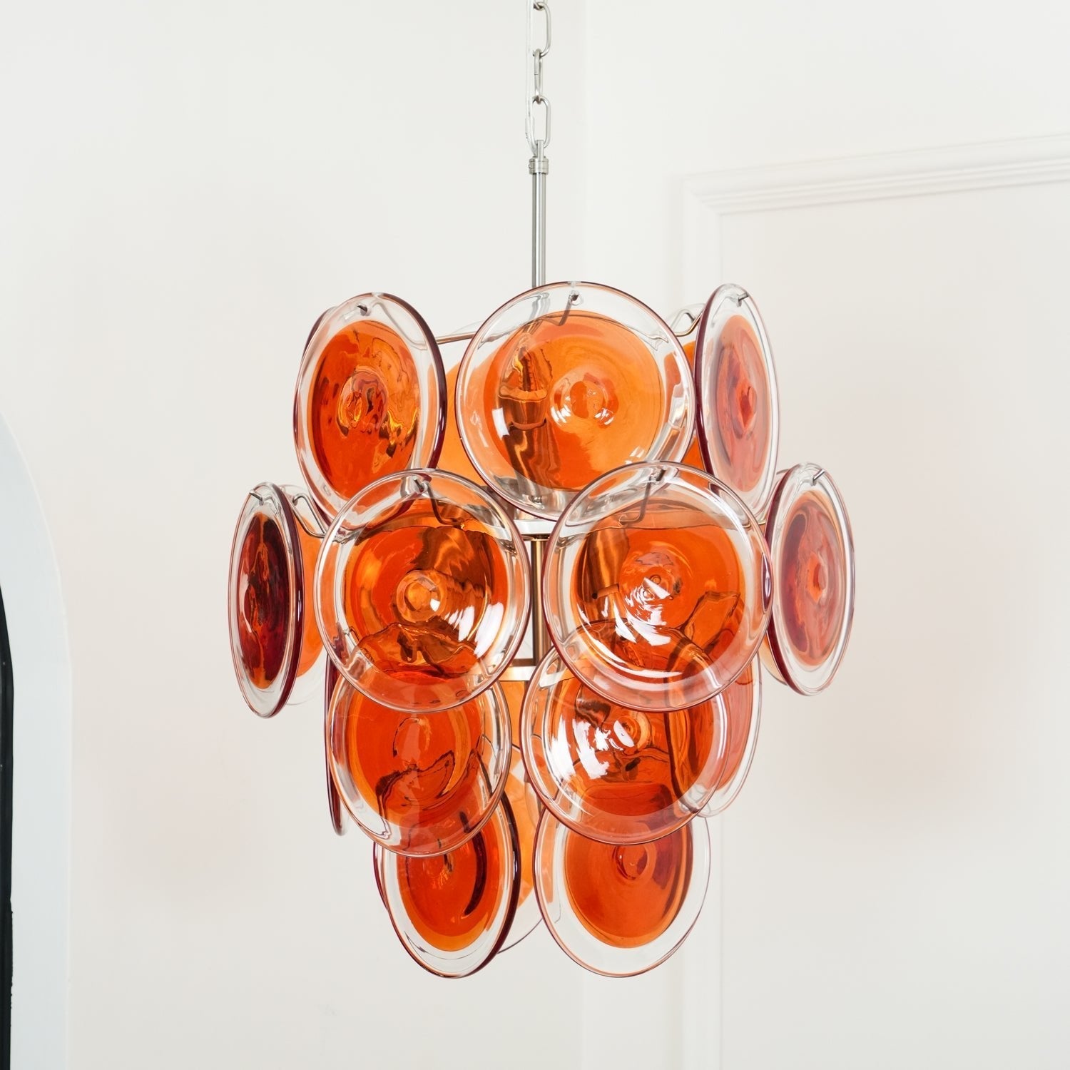 Aurora Chandelier Murano Orange Glass - Letslighting