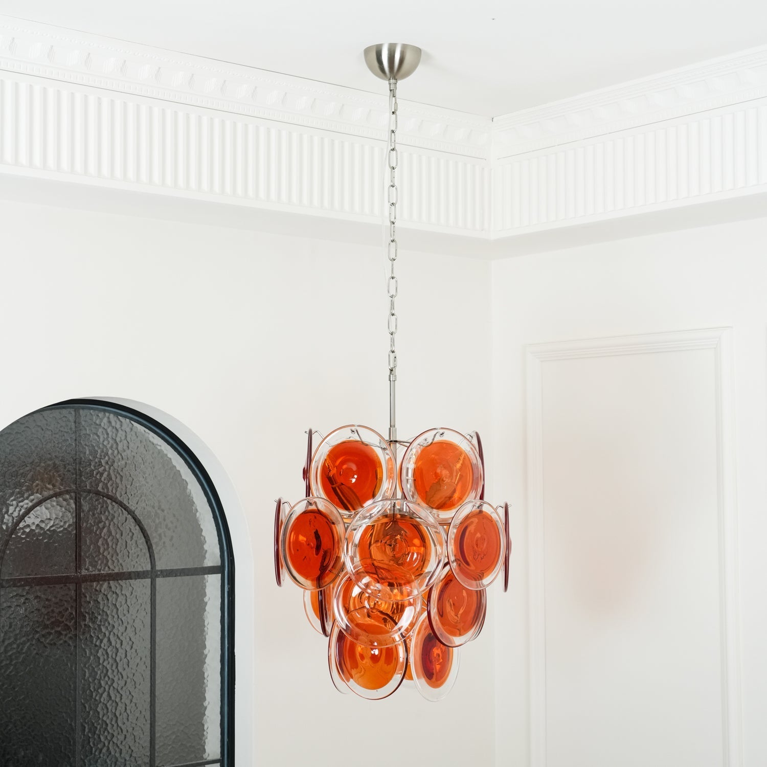Aurora Chandelier Murano Orange Glass - Letslighting