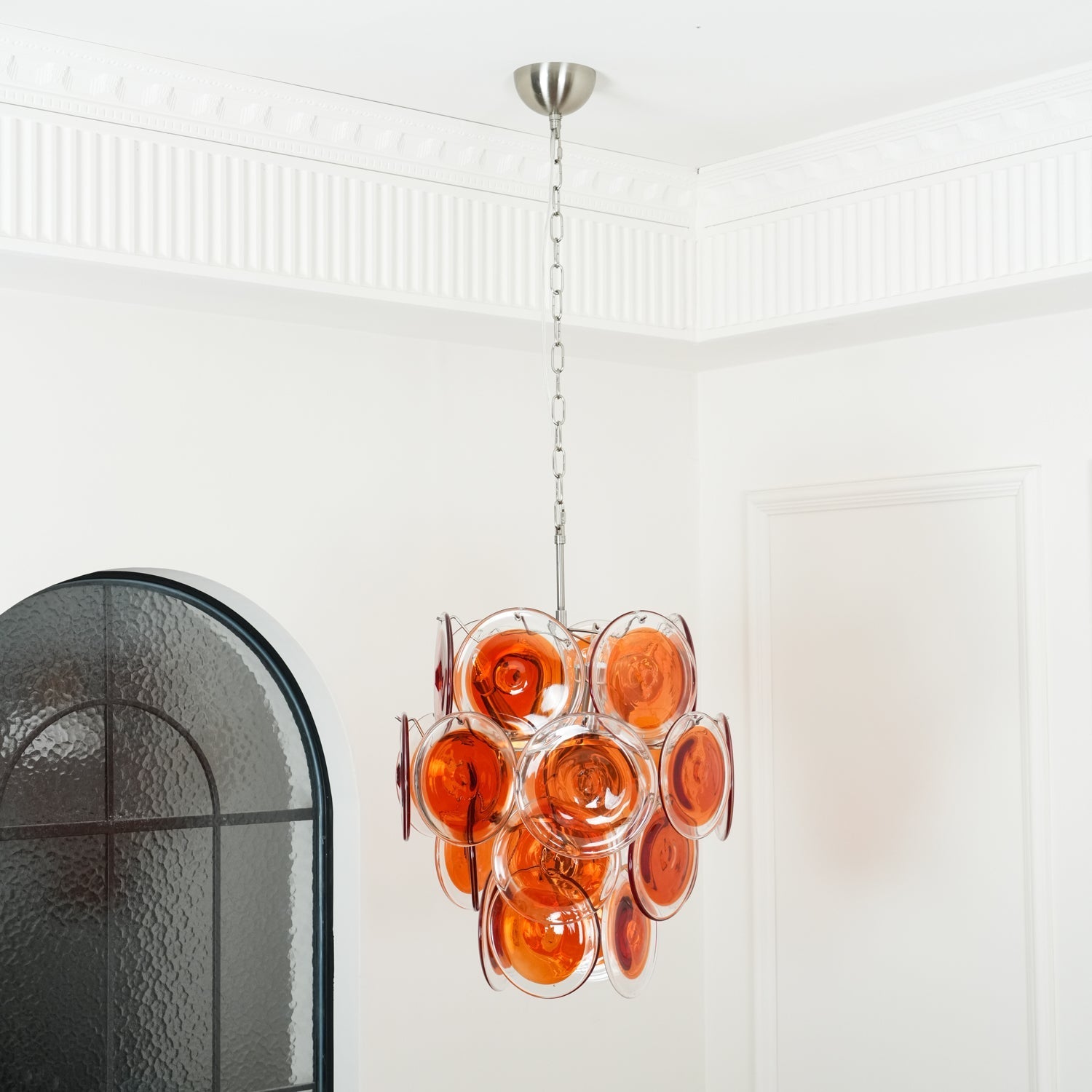 Aurora Chandelier Murano Orange Glass - Letslighting