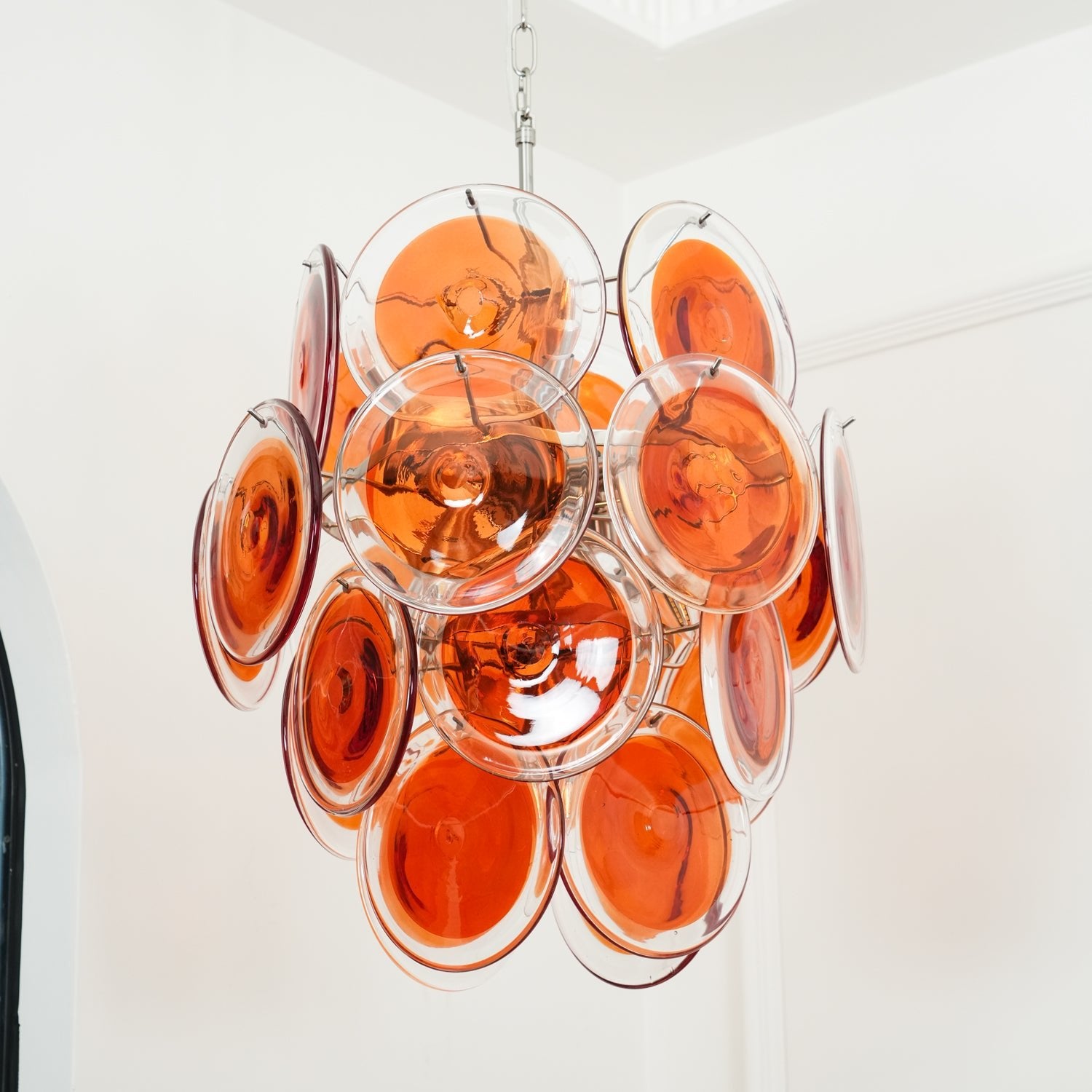 Aurora Chandelier Murano Orange Glass - Letslighting