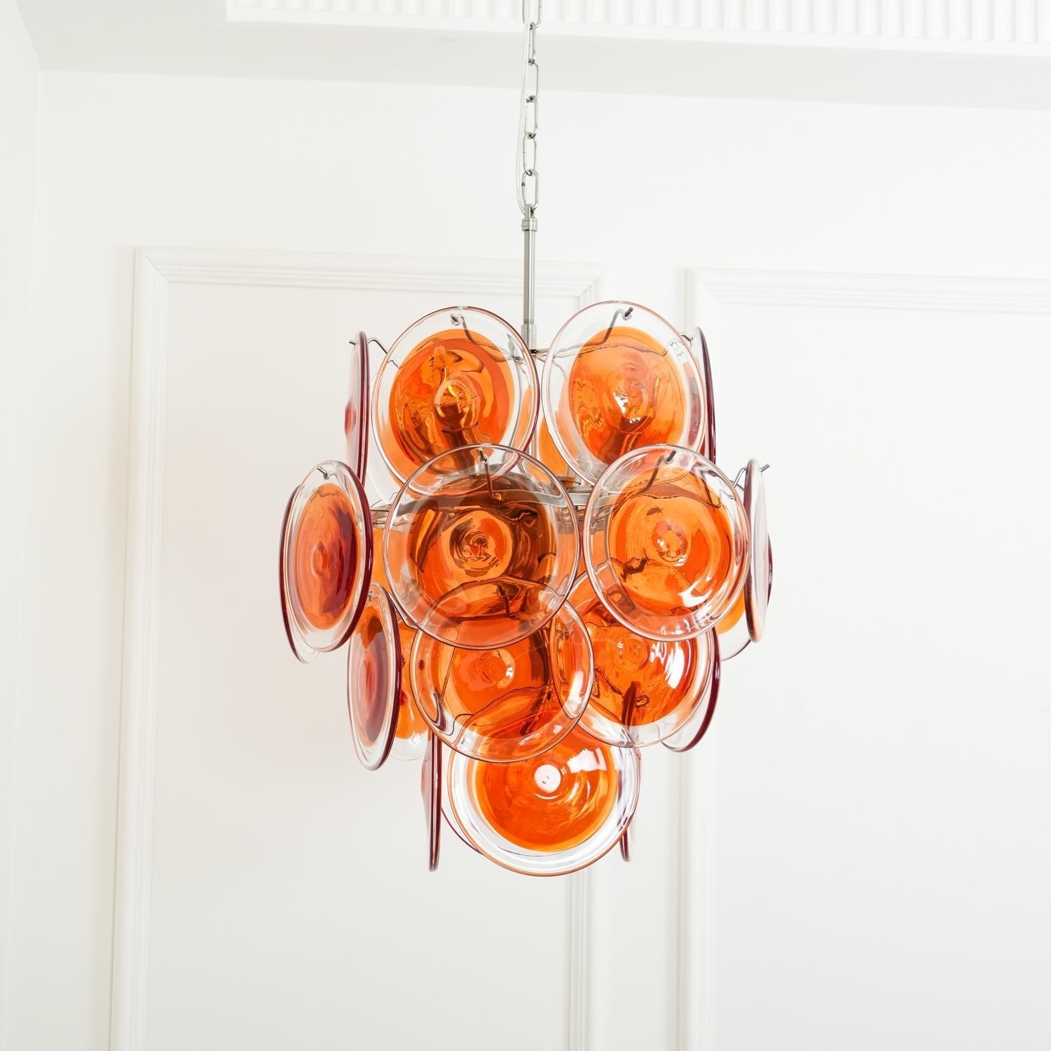 Aurora Chandelier Murano Orange Glass - Letslighting