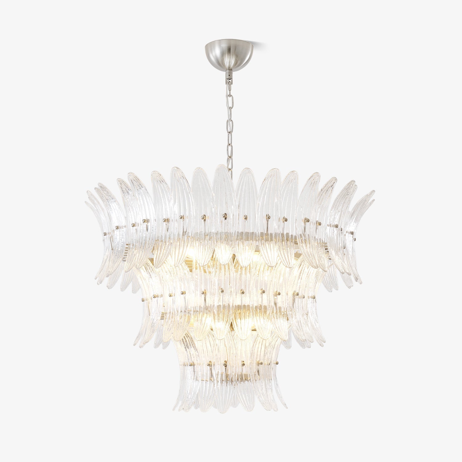 Aurora Chandelier Murano Glass Palmette Leaf Tiered - Letslighting