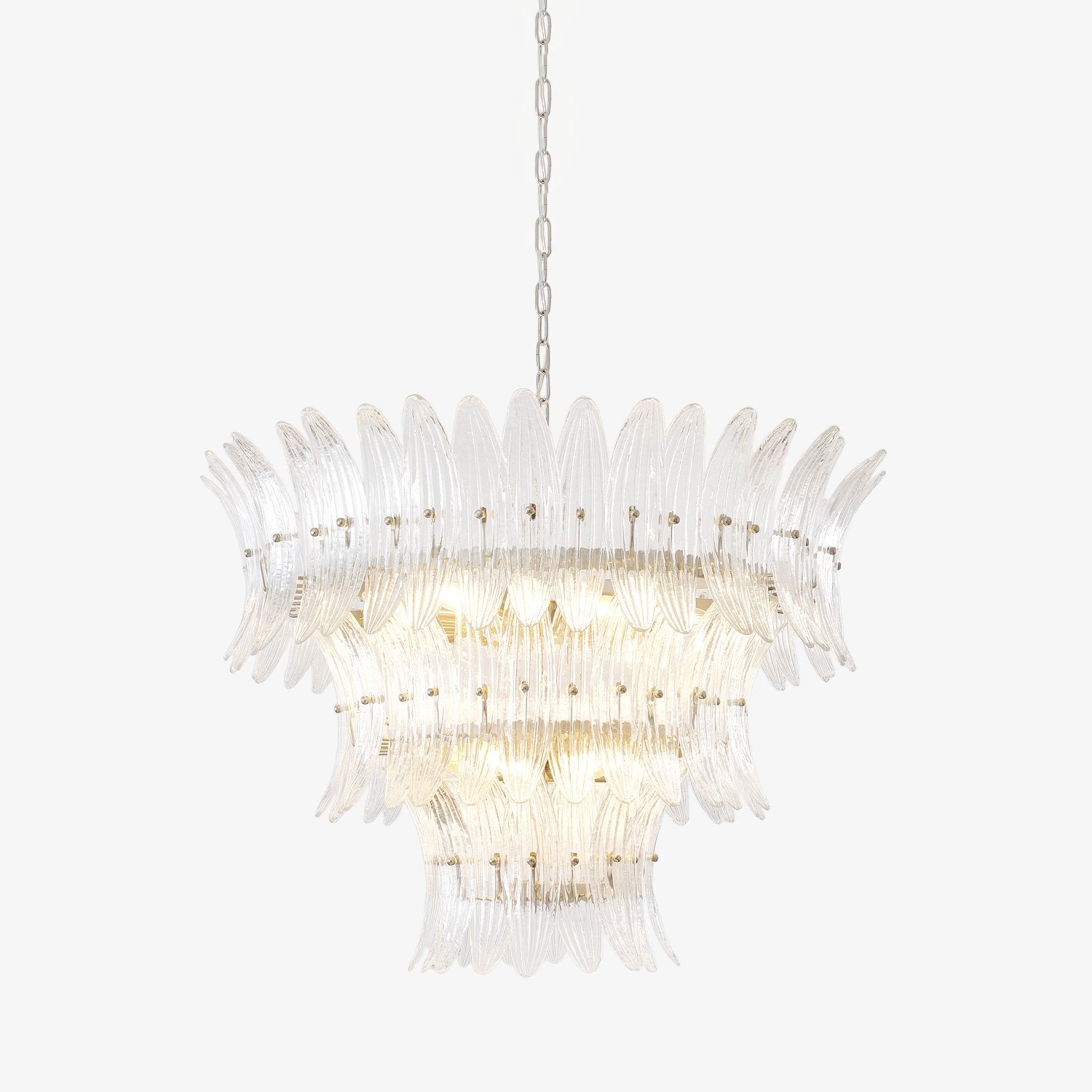 Aurora Chandelier Murano Glass Palmette Leaf Tiered - Letslighting