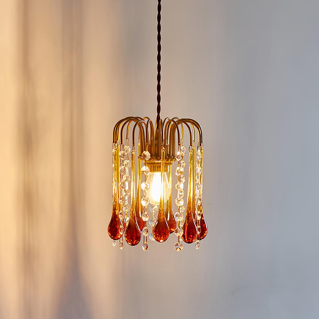 Murano Waterfall Crystal Tier Pendant Light