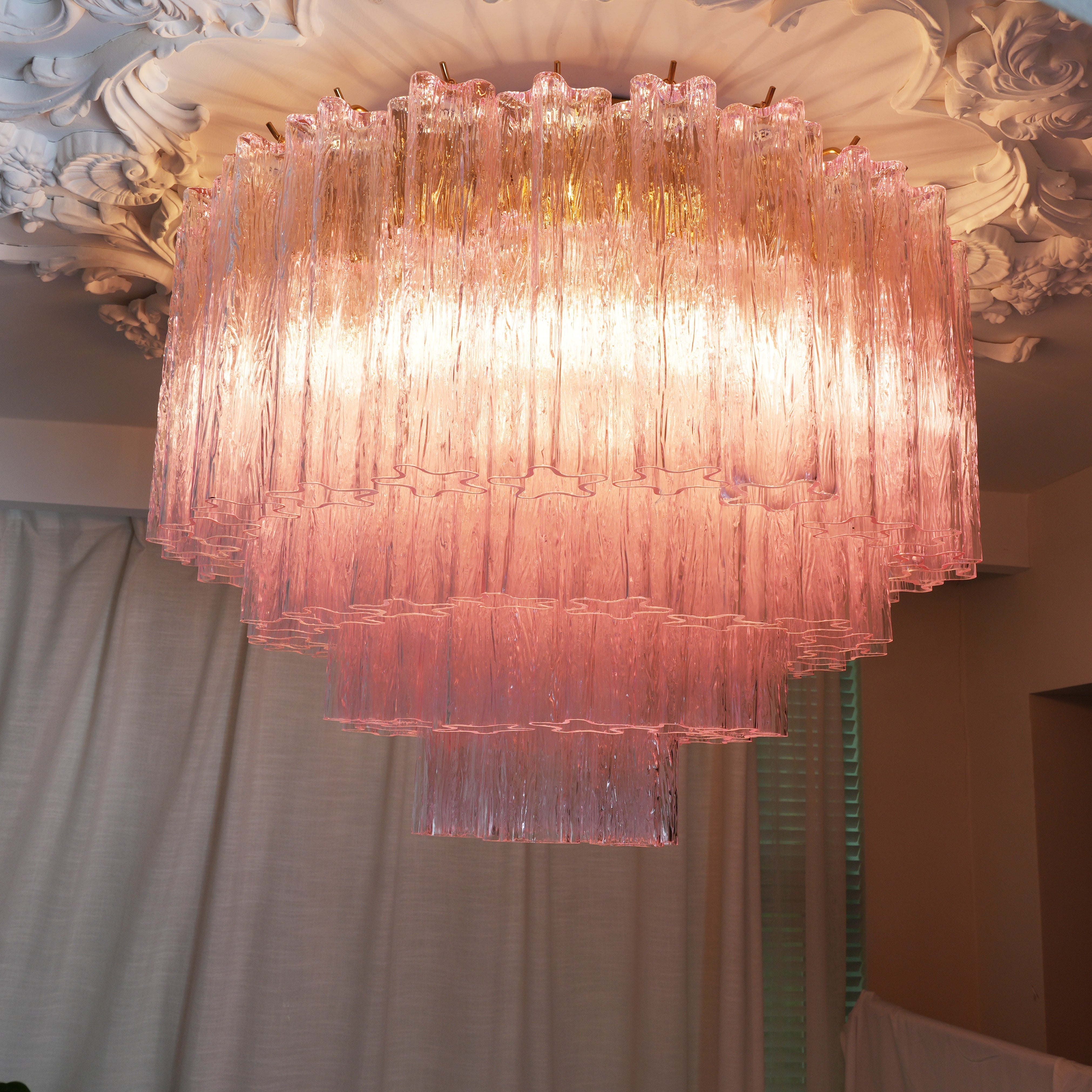 Aurora Ceiling Lamp Murano Pink Glass Vintage - Letslighting