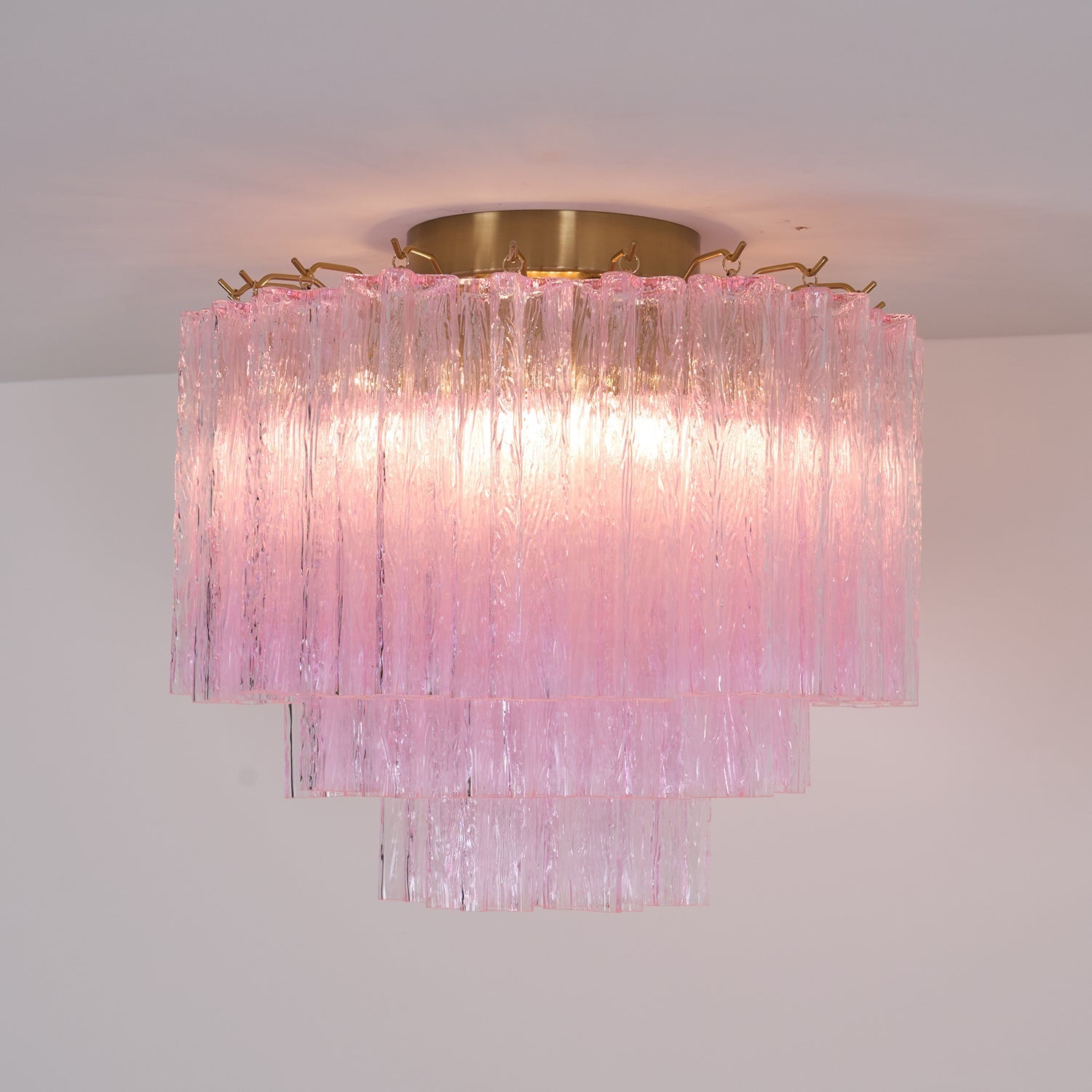 Aurora Ceiling Lamp Murano Pink Glass Vintage - Letslighting