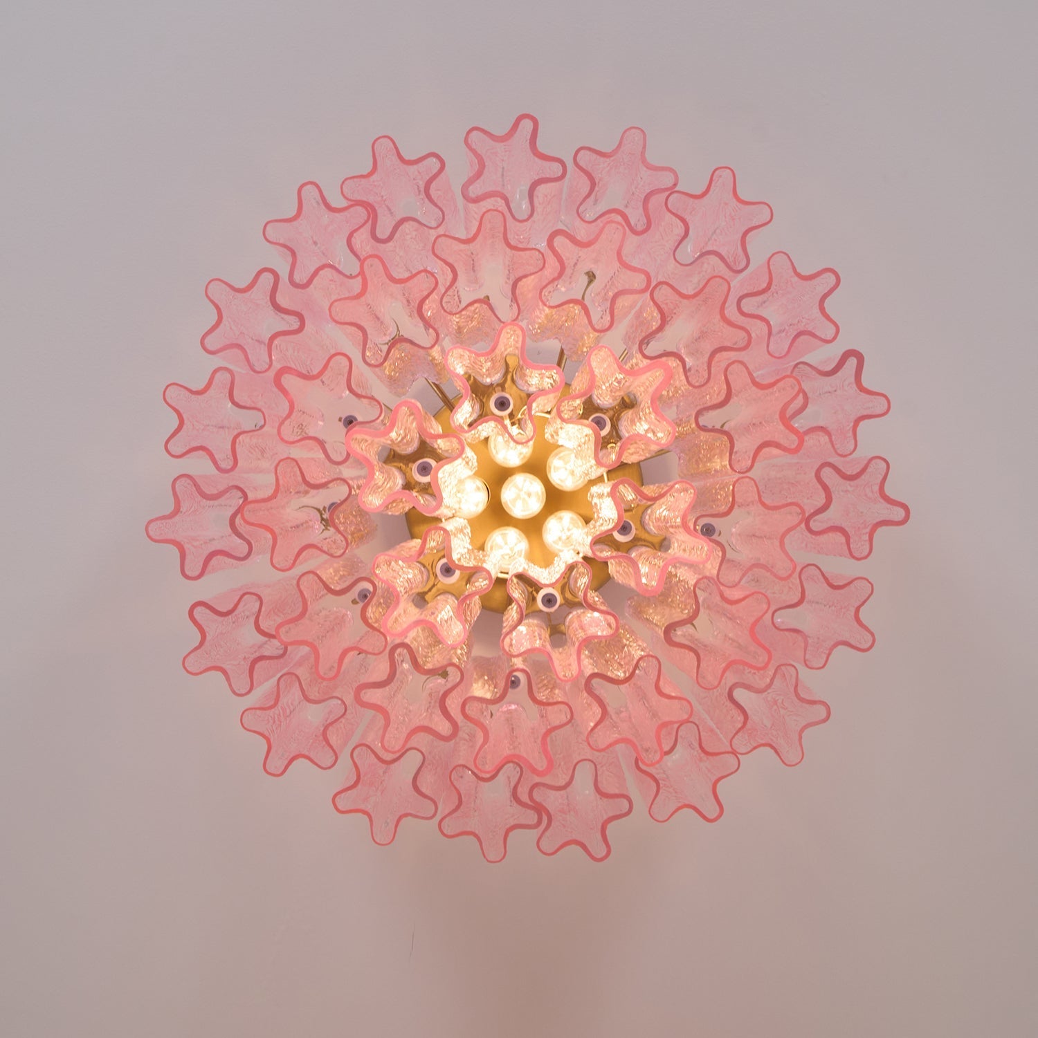 Aurora Ceiling Lamp Murano Pink Glass Vintage - Letslighting