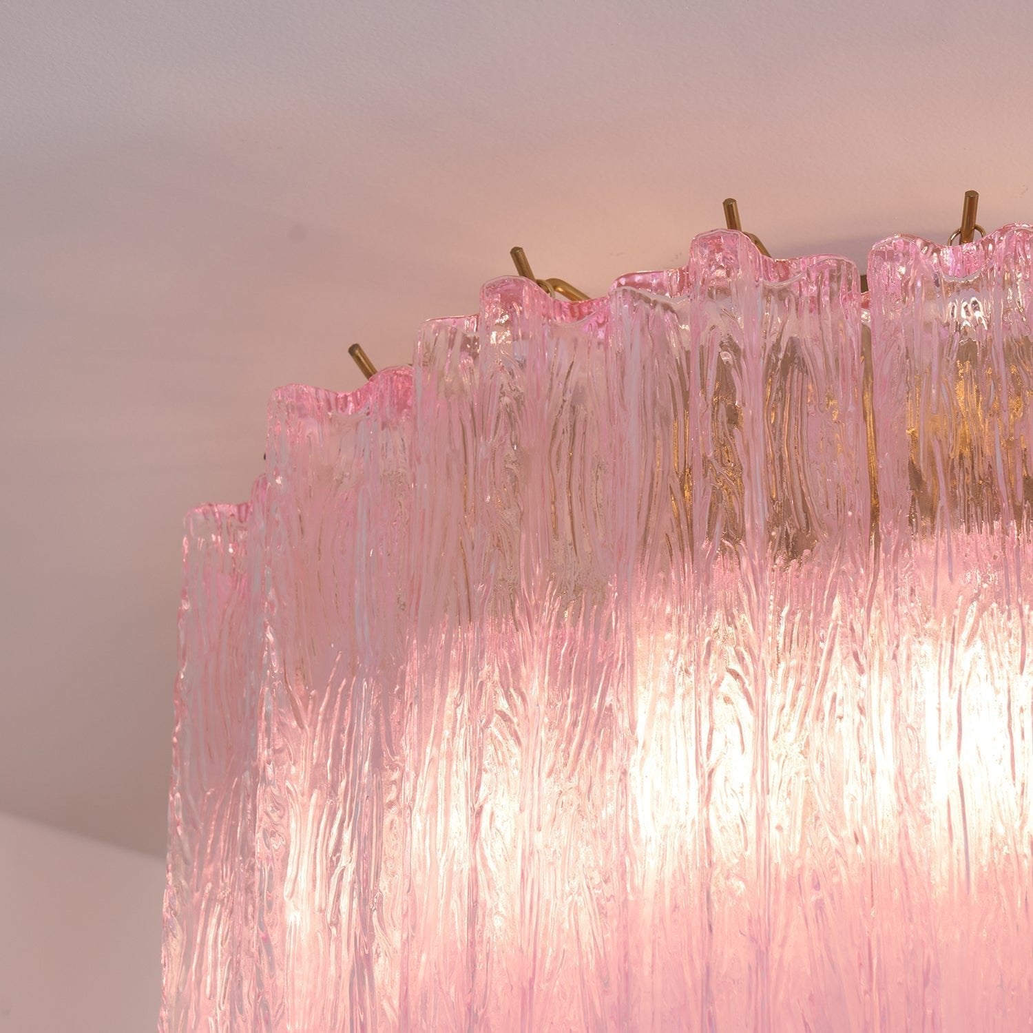 Aurora Ceiling Lamp Murano Pink Glass Vintage - Letslighting
