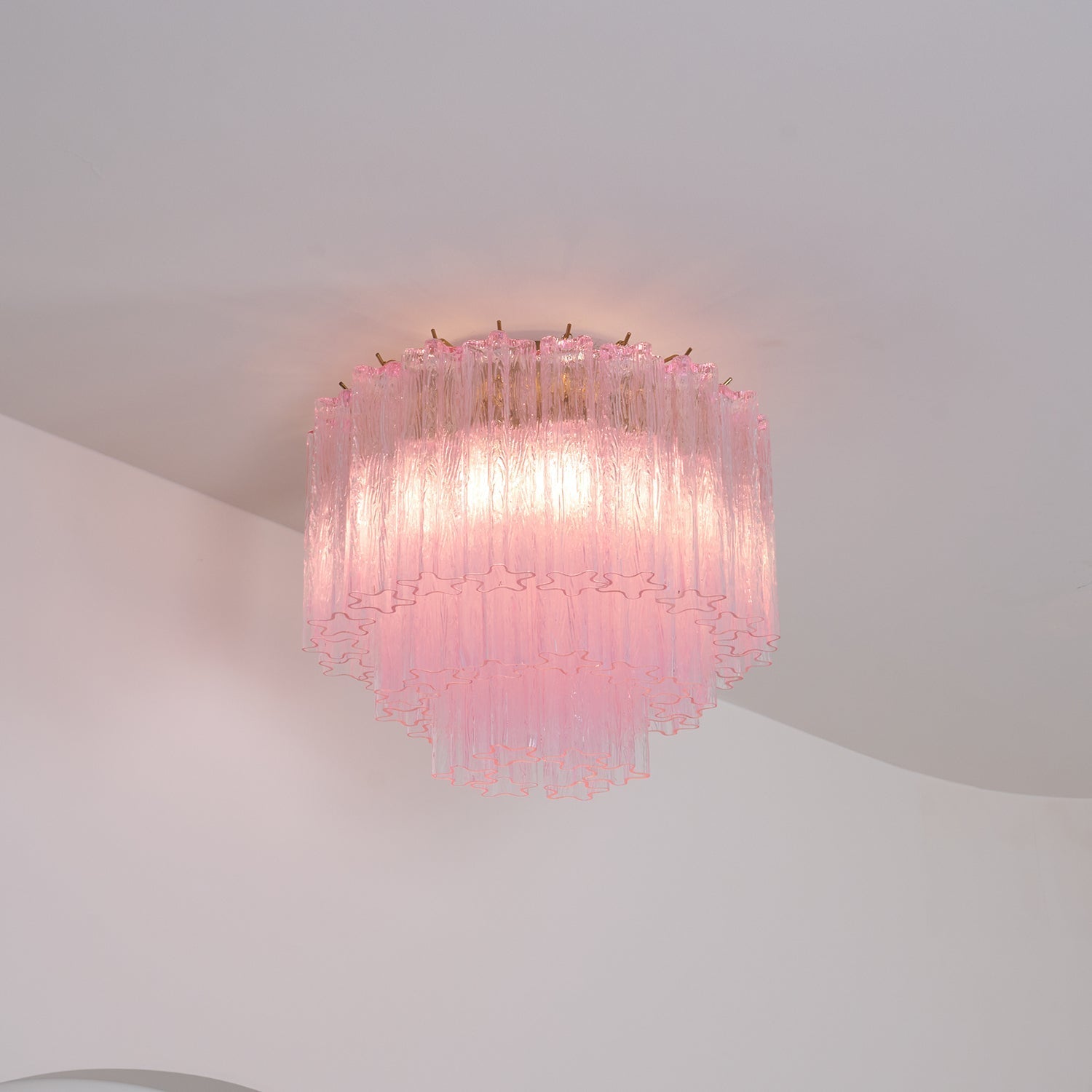 Aurora Ceiling Lamp Murano Pink Glass Vintage - Letslighting
