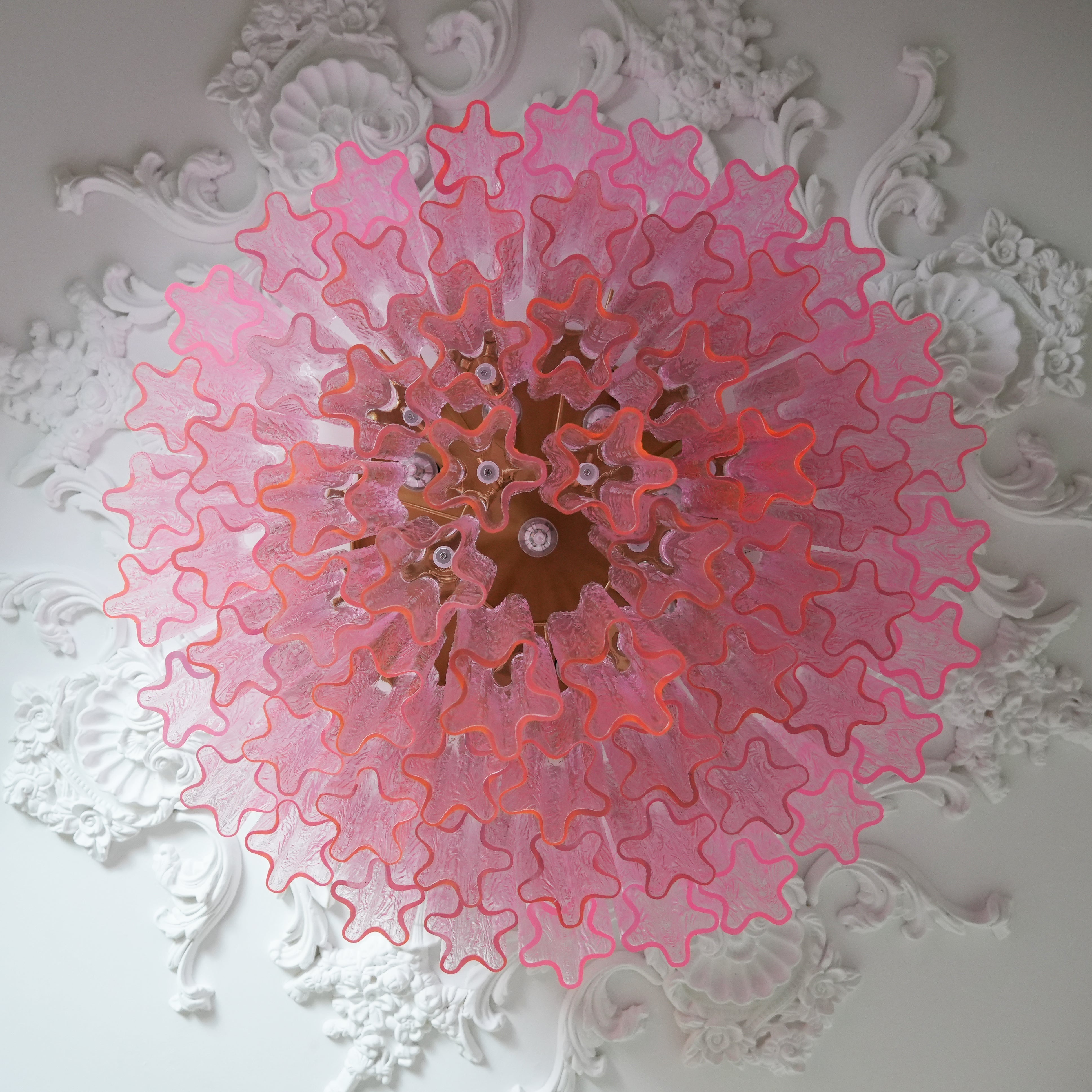 Aurora Ceiling Lamp Murano Pink Glass Vintage - Letslighting