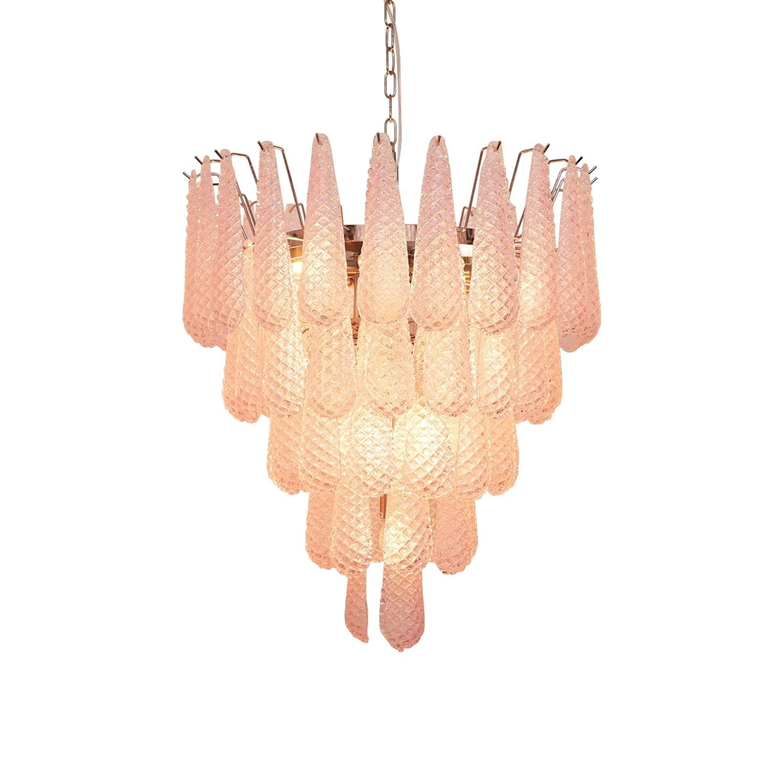 Aurora Chandelier Pink Dewdrop Cascading Romantic - Letslighting
