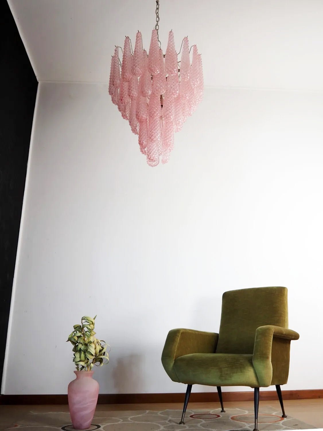 Aurora Chandelier Pink Dewdrop Cascading Romantic - Letslighting
