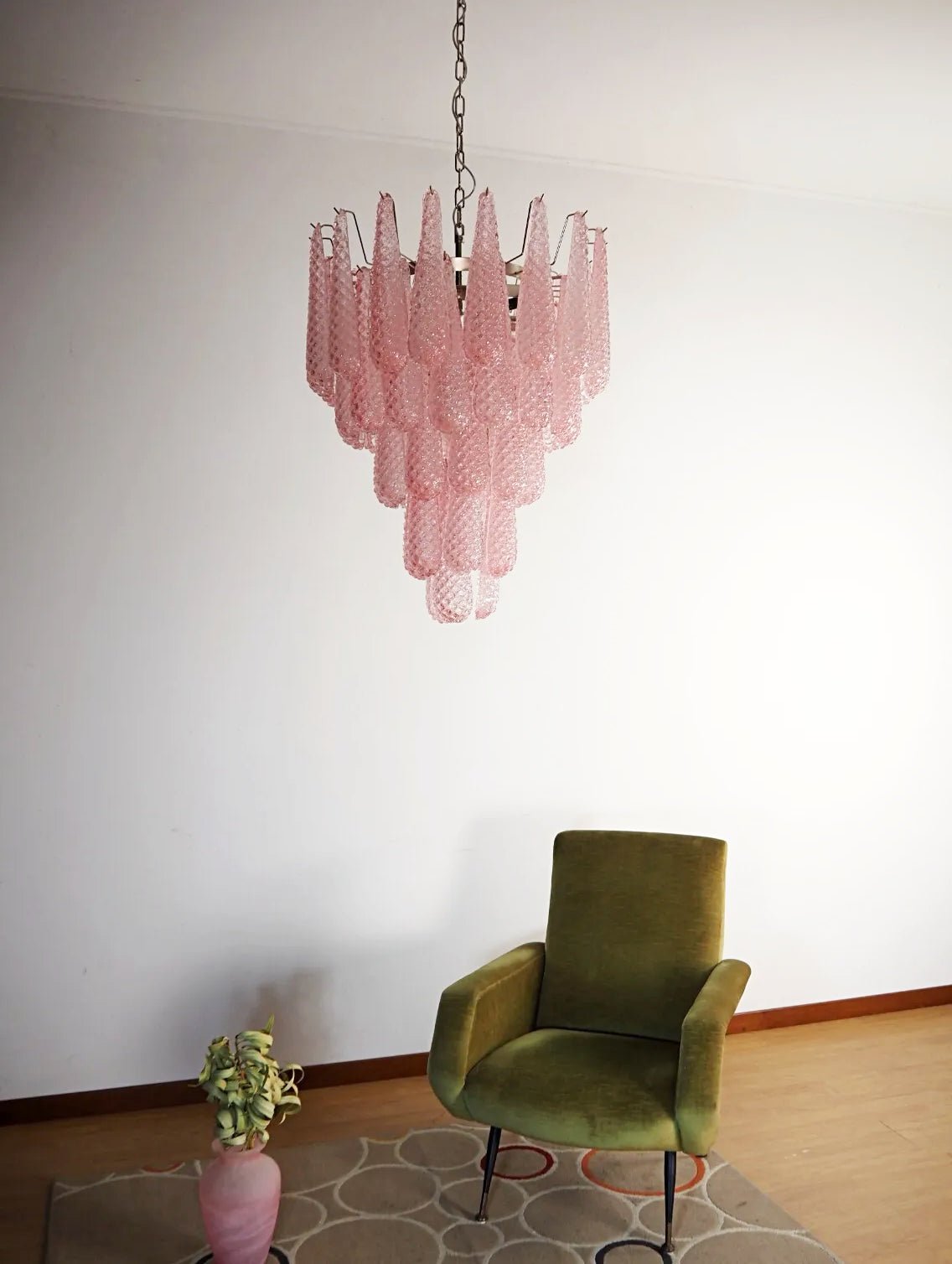 Aurora Chandelier Pink Dewdrop Cascading Romantic - Letslighting