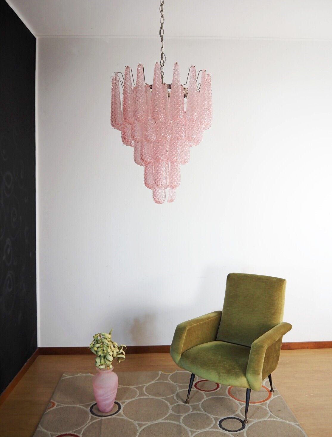Aurora Chandelier Pink Dewdrop Cascading Romantic - Letslighting