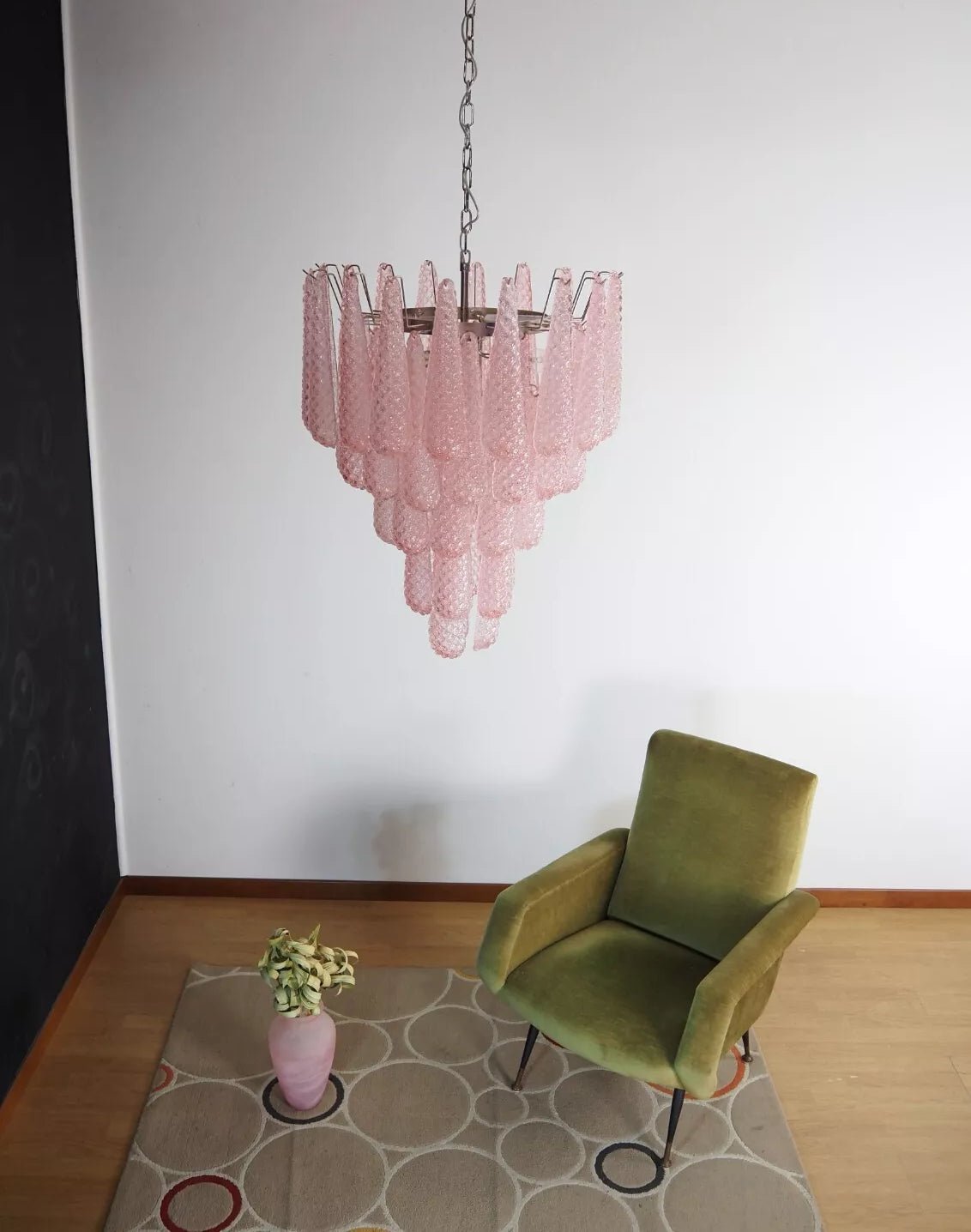 Aurora Chandelier Pink Dewdrop Cascading Romantic - Letslighting