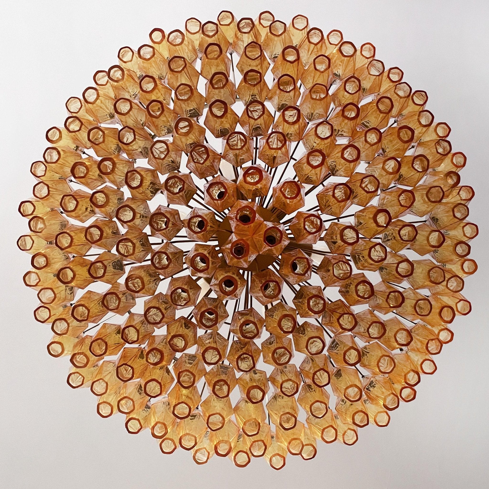 Murano Chandelier Amber Layered Oval - Letslighting