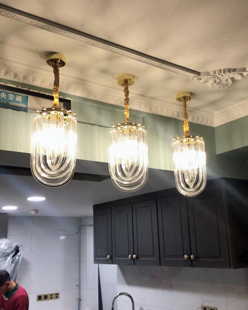 Aurora Chandelier Clear Curved Tiered - Letslighting